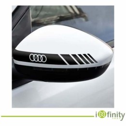 Audi Autocollants Rétroviseurs - Blanc, Noir, Rouge, Jaune